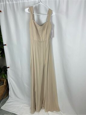 After Six Champagne Maxi Dress with Sweetheart Bodice